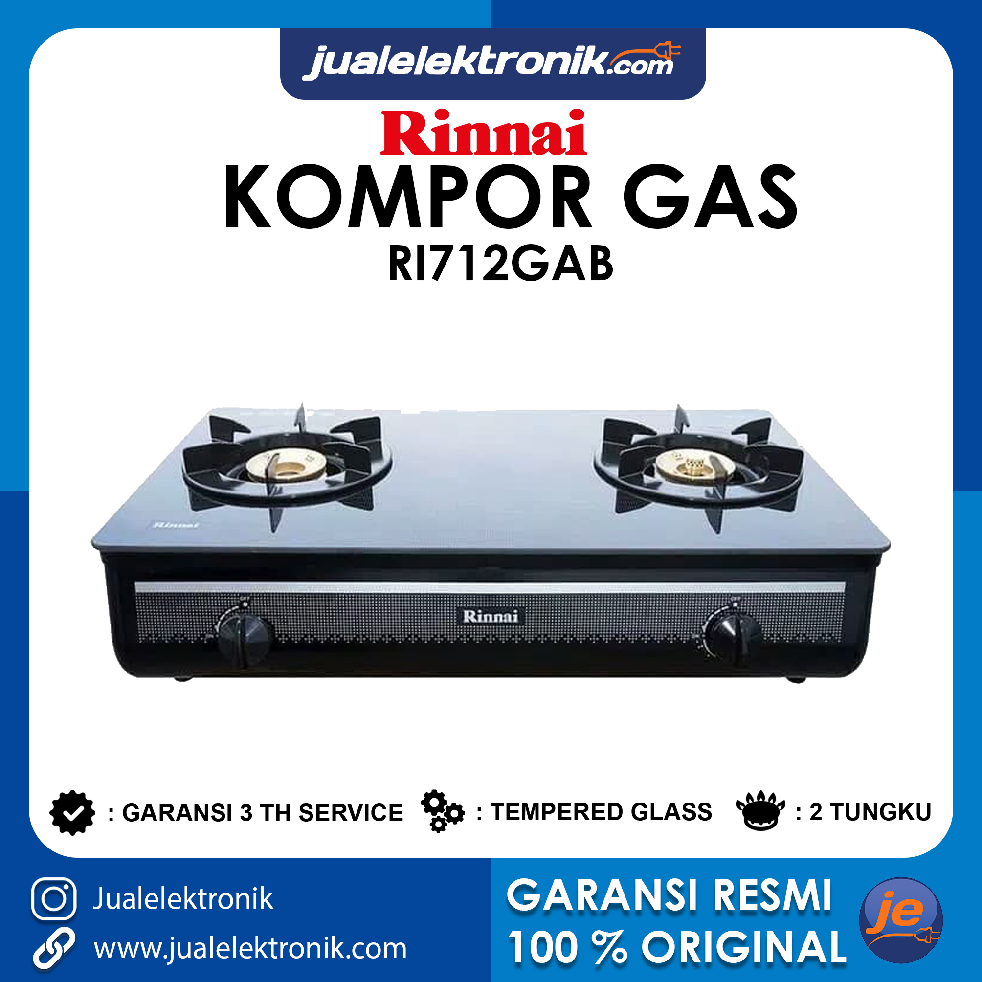 Rinnai RI712GAB – Kompor Gas 2 Tungku | Lazada Indonesia