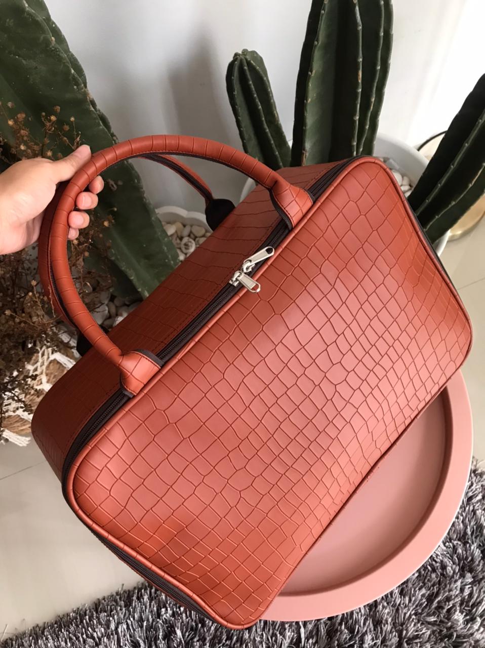 koper mini travel bag tas traveling Croco matt premium homemade by