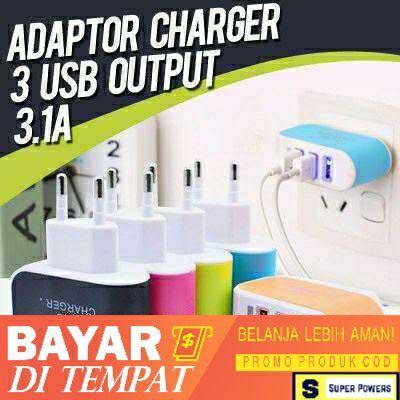 Adaptor Charger 3 USB Port / Kepala Charger 3 USB (SuperPowers)