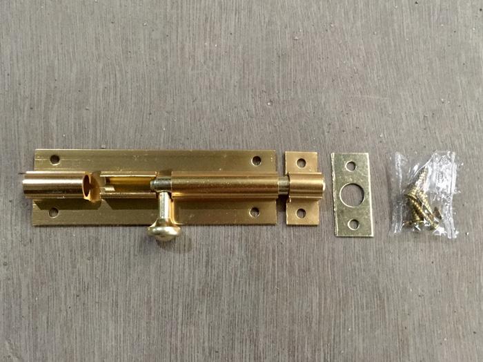 Selot slot kunci pintu / grendel panjang 4 kuning bagus