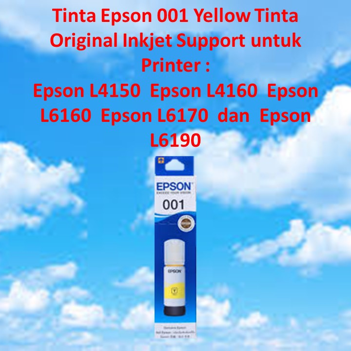 Tinta Epson 001 Yellow Tinta Original Inkjet Support untuk Printer : Epson  L4150 Epson L4160 Epson L6160 Epson L6170 dan Epson L6190 | Lazada Indonesia
