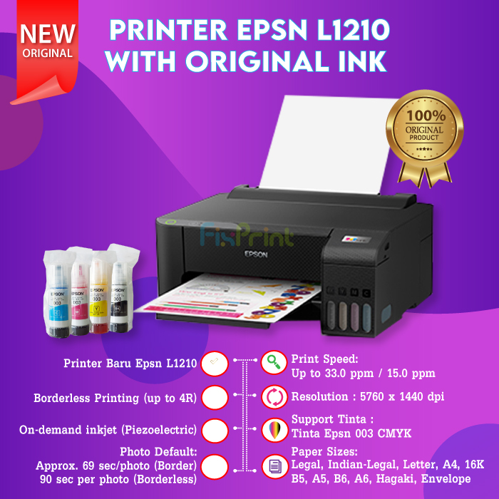 Printer Epson Ecotank L1210 L1211 L1216 Pengganti Epson L1110 Print Only Lazada Indonesia 9061