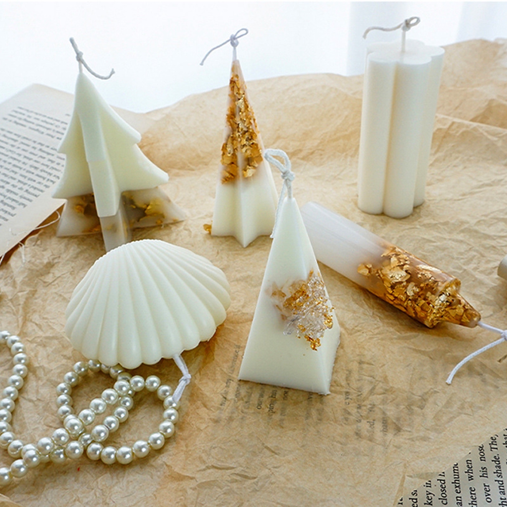 NOELT Handmade Plastic Material Columnar Acrylic Candle Making Molds Ice Flower Embossed Wax Model Candle Mold Aromatherapy Home Deor