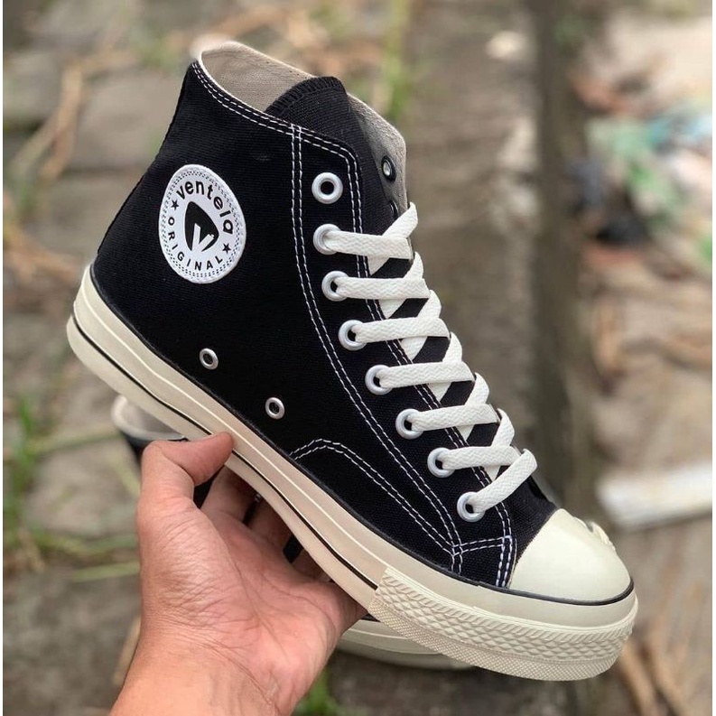 SEPATU PREMIUM SEPATU VENTELA ETHNIC HIGH BLACK NATURAL HITA