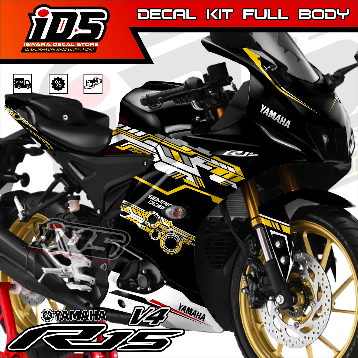 Decal R15 V4 Full Body Stiker R15 V4 Full Body Dekal R15 V4 Hitech ...