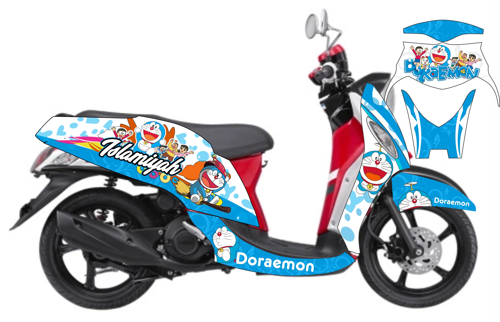 Jual Sticker Motor Fino Full Body Doraemon Terlengkap Lazada