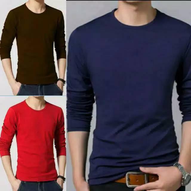 COD LUIZ STORE 2 KAOS POLOS PRIA LENGAN PANJANG / KAOS POLOS PRIA / KAOS PRIA O-NECK