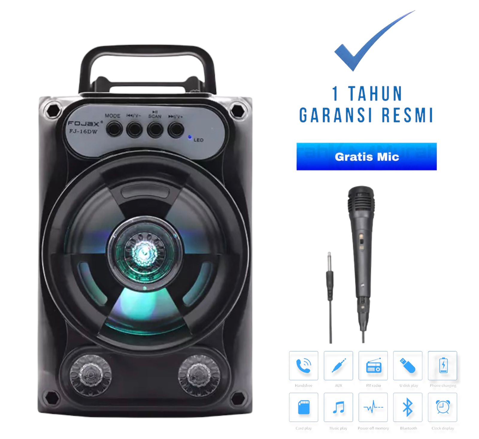 Speaker Bluetooth Portable SXY2001 Gratis Mic Karaoke Super Bass Radio