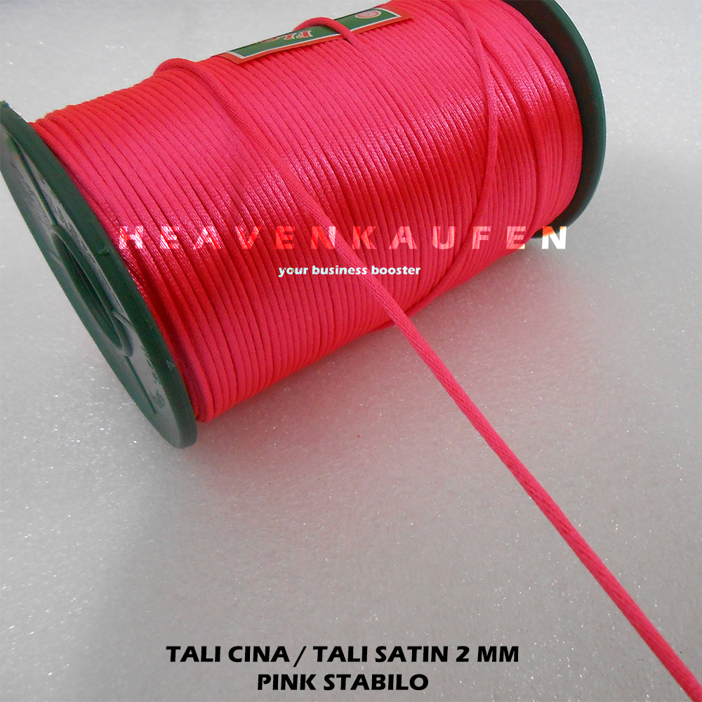 Tali Cina / Tali Satin Cina Warna Pink Stabilo Diameter 2 mm Harga Per