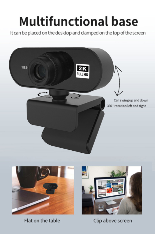 Bảng giá Camera tự động lấy nét 2K HD 90 ° Micrô tích hợp góc rộng Camera cuộc gọi video cao cấp máy tính thiết bị ngoại vi Web Camera cho PC máy tính xách tay Phong Vũ