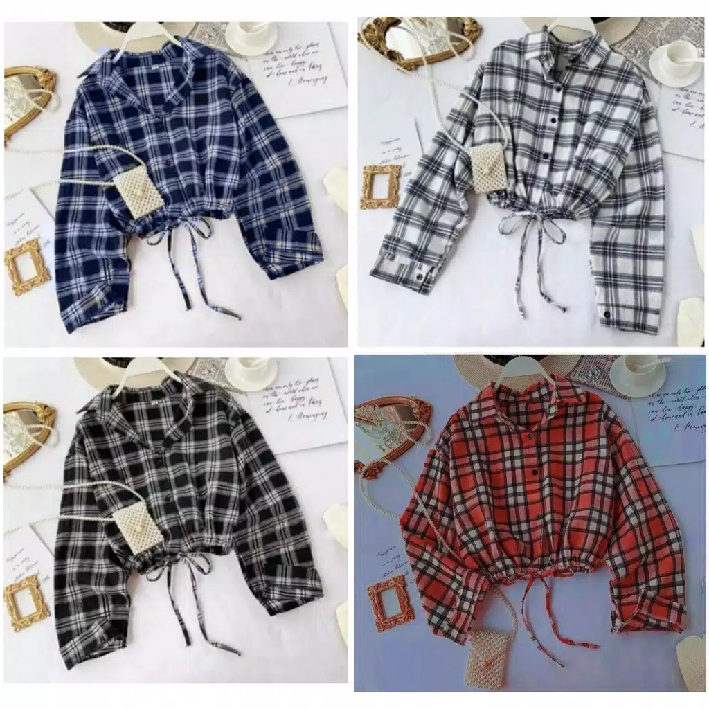 Cod Bayar Di Tempat Baju Kemeja Kotak Kotak Crop Tali Baru Murah Gratis Ongkir Lazada Indonesia