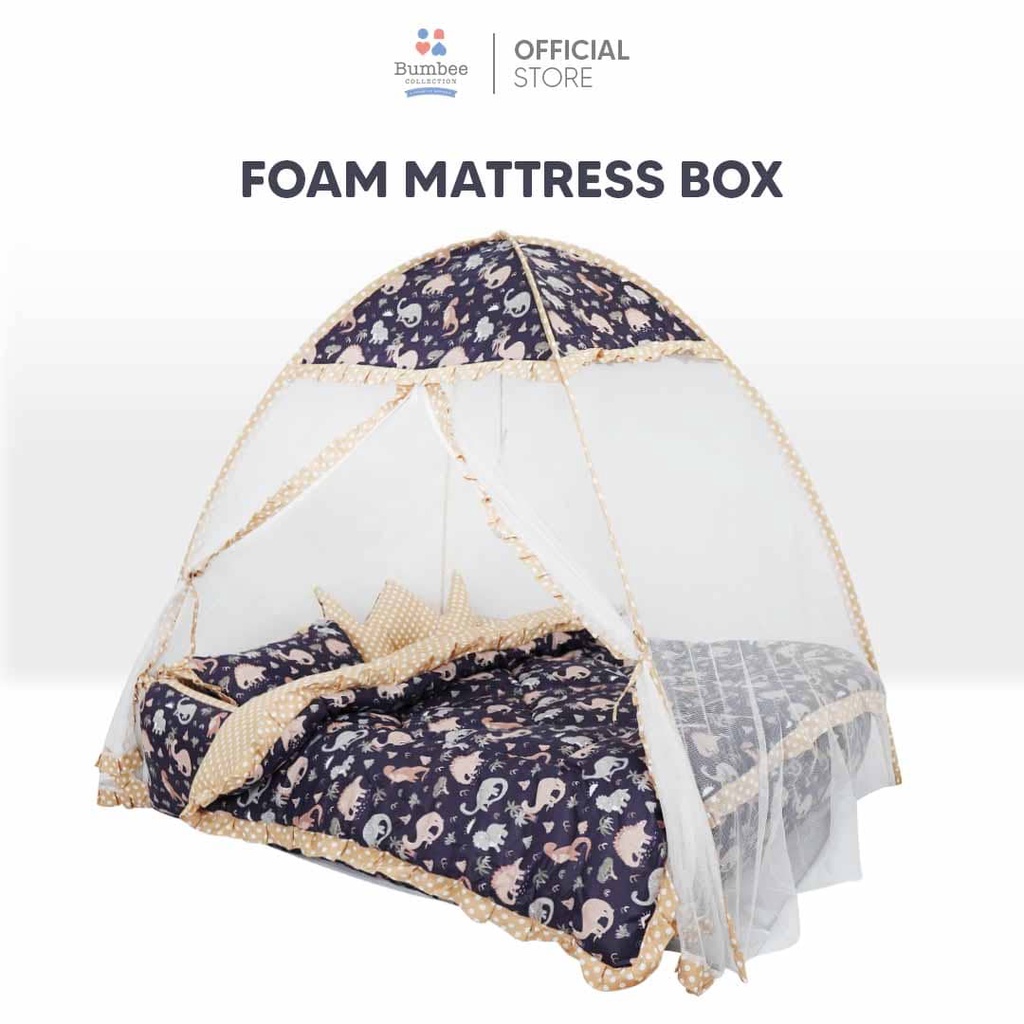 Bumbee Collection Kasur Kotak Baby Foam Mattress Box Kelambu Katun