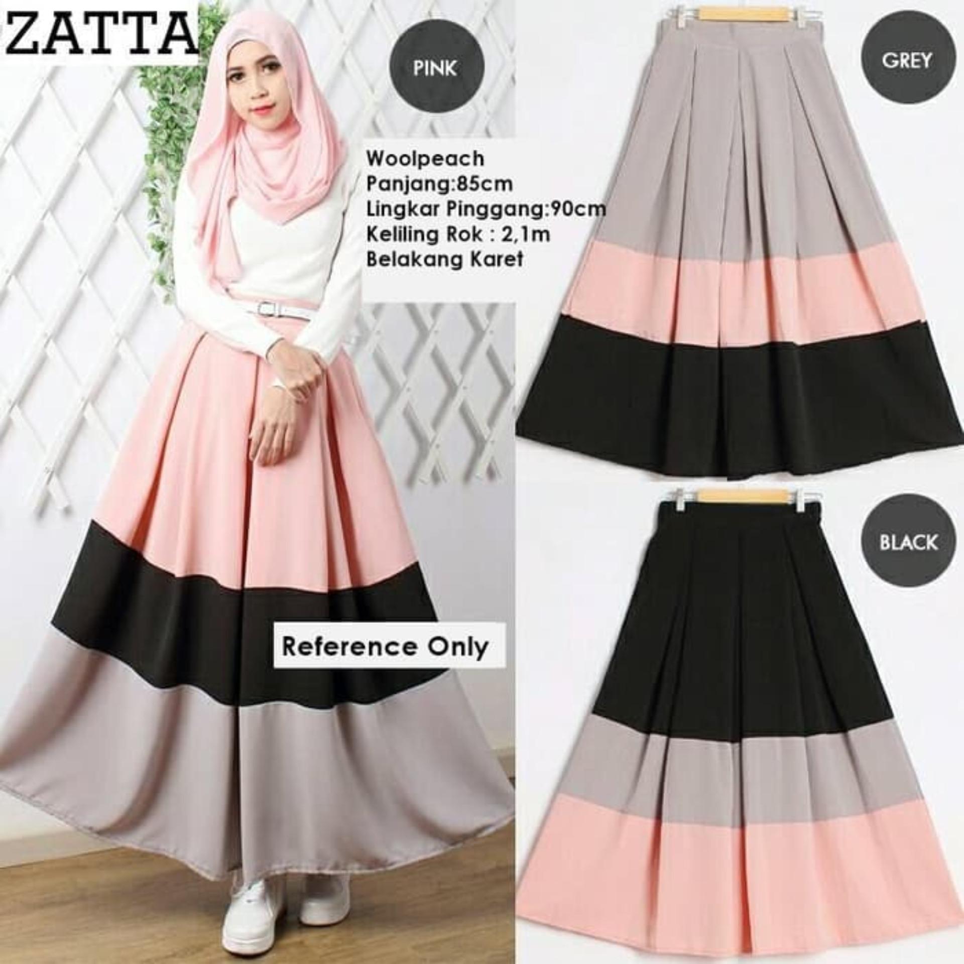 TERLARIS !!! Celana Muslimah Zatta Skirt Woolpeach - Grey - JOEYsis