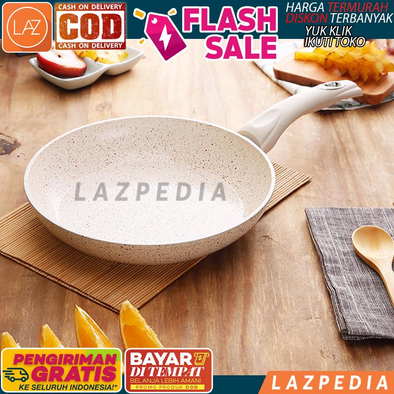 COD - [42405] Fry Pan Ceramic Induksi 24cm Marble Pan Induction Marbel / Wajan Panci Penggorengan Serbaguna / Panci Keramik - Lazpedia A1130