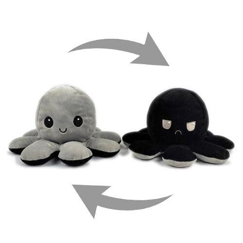 black and grey octopus plush