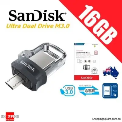 SanDisk Ultra Dual Drive m3.0 USB 3.0 OTG Flash Drive - 16GB
