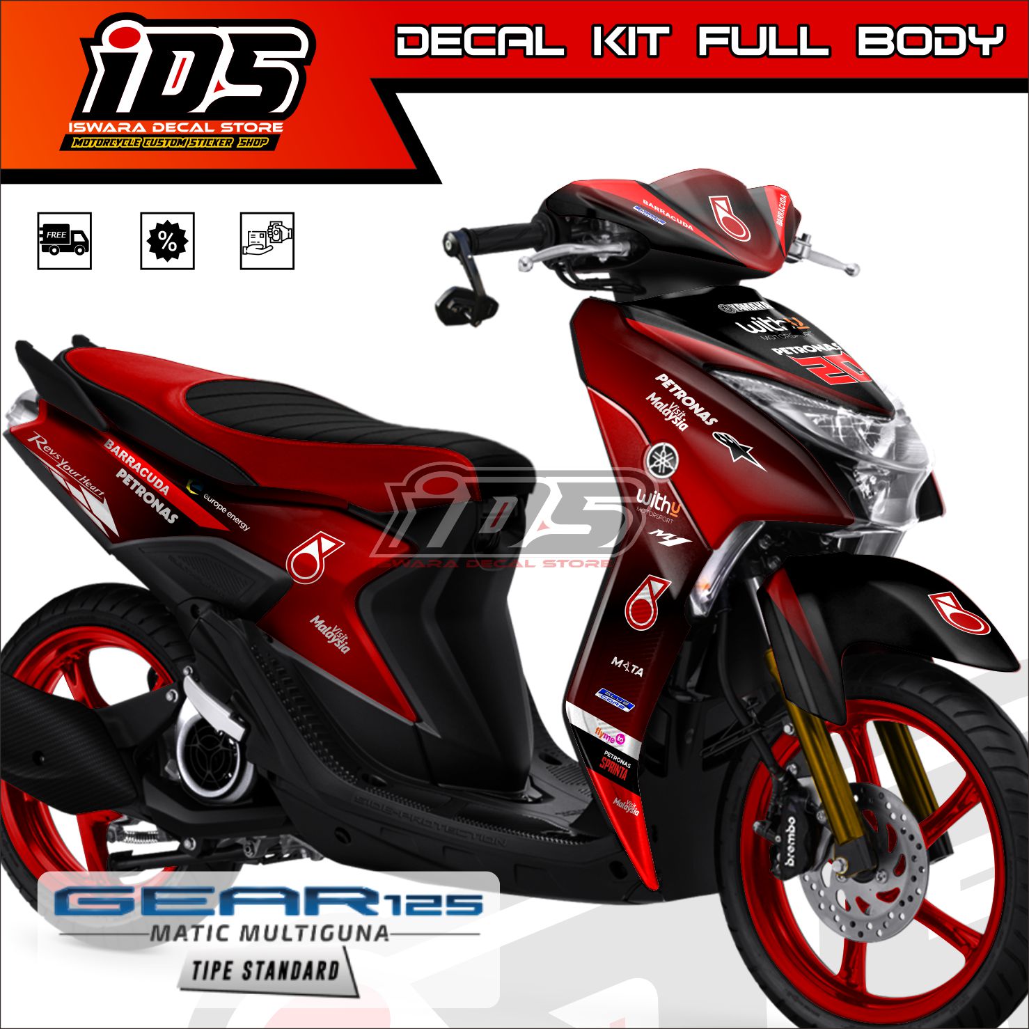 Stiker Motor Gear 125 Full Body Decal Yamaha Gear Striping Yamaha Gear ...