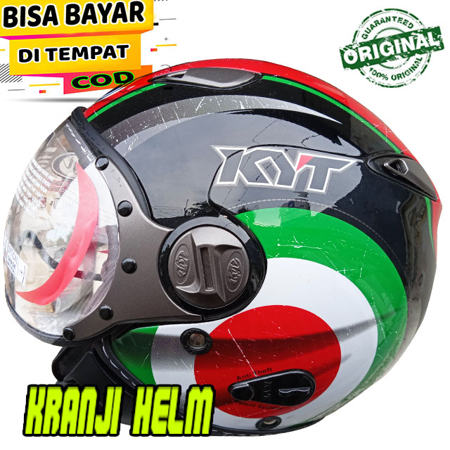 Helm bogo retro / helm kyt elsico 1 black green terbaru Lazada Indonesia