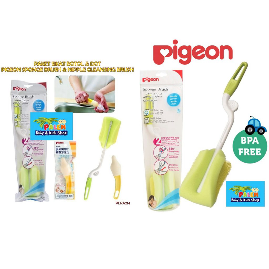 Pigeon sponge brush sikat botol susu dan sikat botol sikat dot