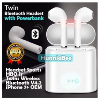 Headset Sports HBQ i7 Twins Wireless Bluetooth iPhone 7+ OEM