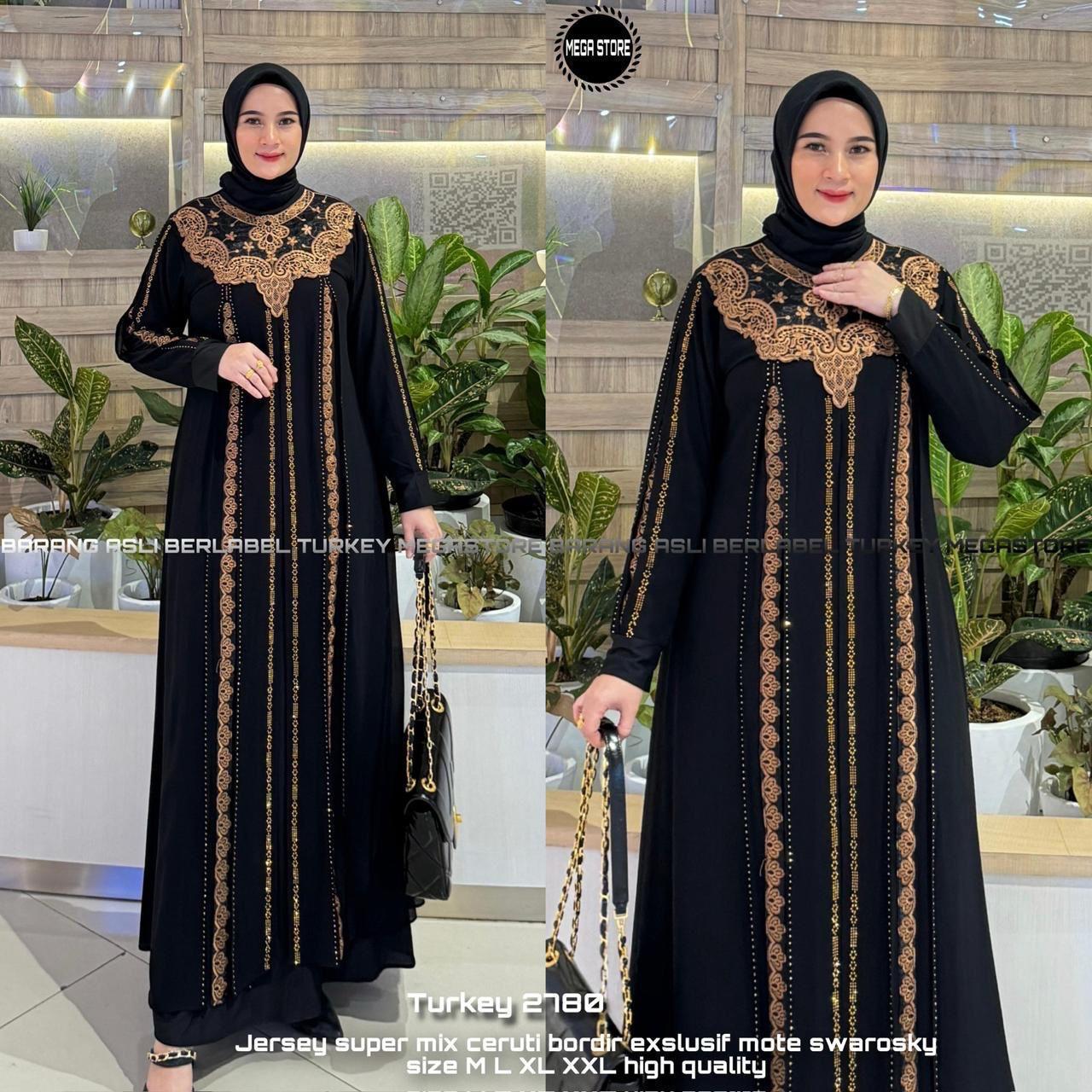 Dzisha Abaya Gamis Bordir Premium Busana Muslim Wanita Abaya