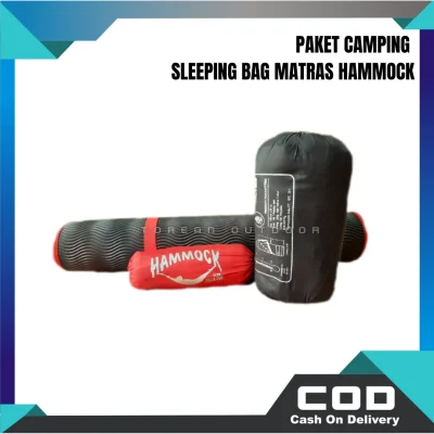 PAKET CAMPING PAKET OUTDOOR ALAT CAMPING PAKET SLEEPING BAG SLIPING BAG MATRAS HAMMOCK ( SB BANTAL +HAMMOCK SINGLE + MATRAS CAMPING )