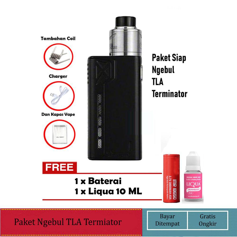 IJC - Paket Siap Ngebul TLA Terminator Rokok Elektrik Vape TLA Rokok Listrik + Free Charger Baterai Coil Dan Liquid IJC - Paket Siap Ngebul TLA Terminator Rokok Elektrik Vape TLA Rokok Listrik + Free Charger Baterai Coil Dan Liquid