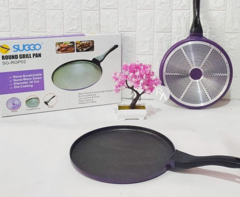 Suggo Round Grill Pan 30 cm Pizza Pan Crape Maker Teflon Anti Lengket