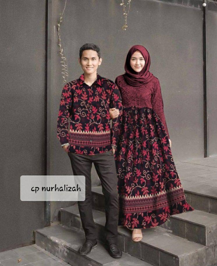JJ - cp halizah - baju couple terbaru - bisa bayar di tempat - cod - harga sudah sepasang - all size - pria kemeja lengan panjang LD102 PJG70 - wanita maxi lengan panjang LD104 PJG135 - fashion couple - batik couple - pakaian couple - busana couple