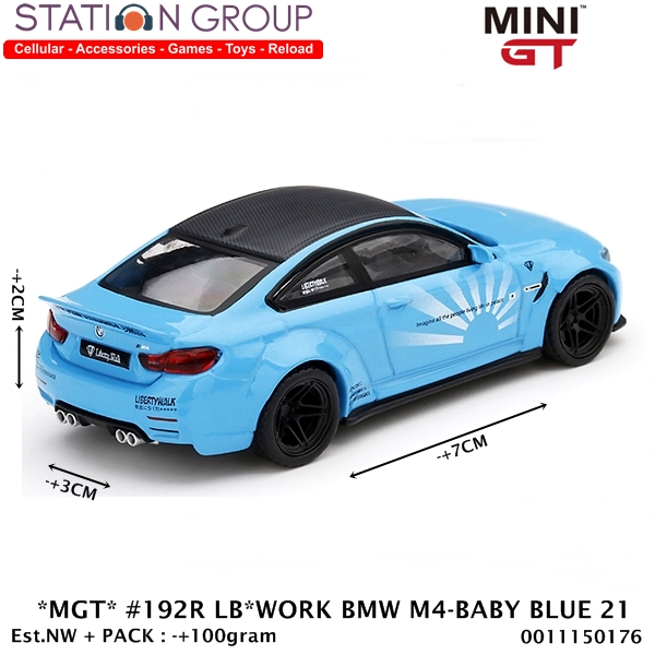 MINI GT #192R LIBERTY WORK BMW M4-BABY BLUE 1-64 - DIECAST