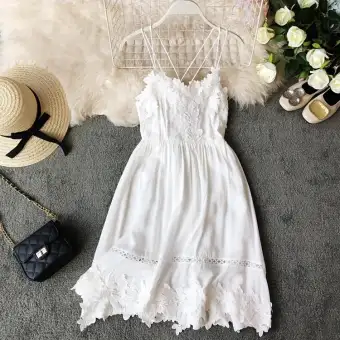 white sexy beach dress