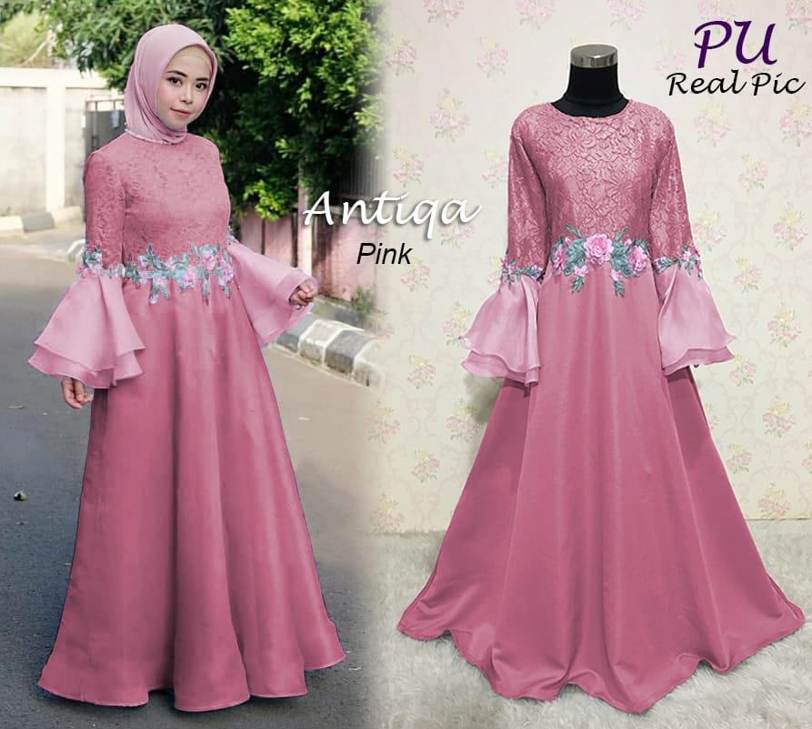 Maxi Antiqa Gamis Pesta Lebaran Seragam Umroh Muslim Jumbo