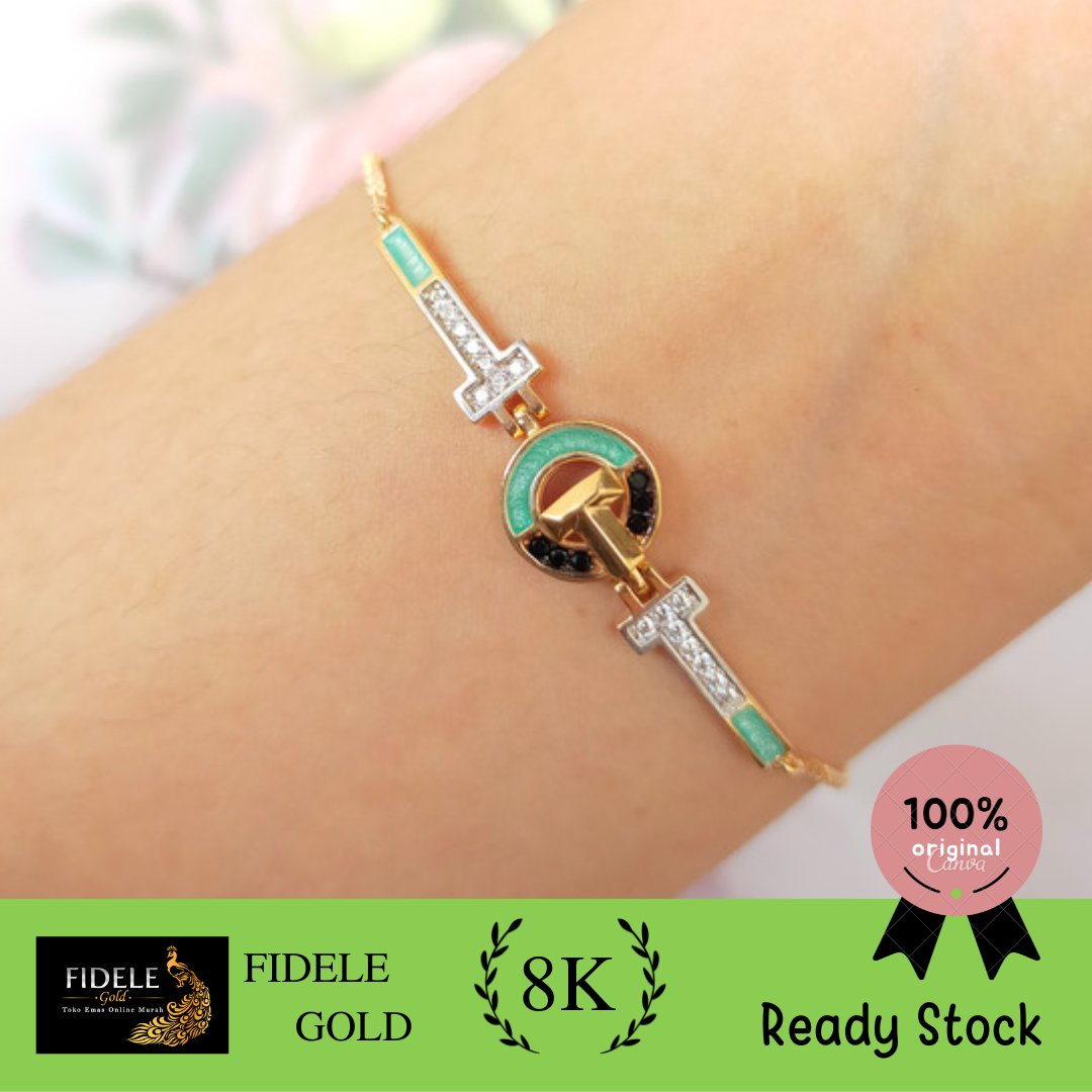 Gelang wanita emas asli lotus gold gelang emas kadar muda 375 8k ...