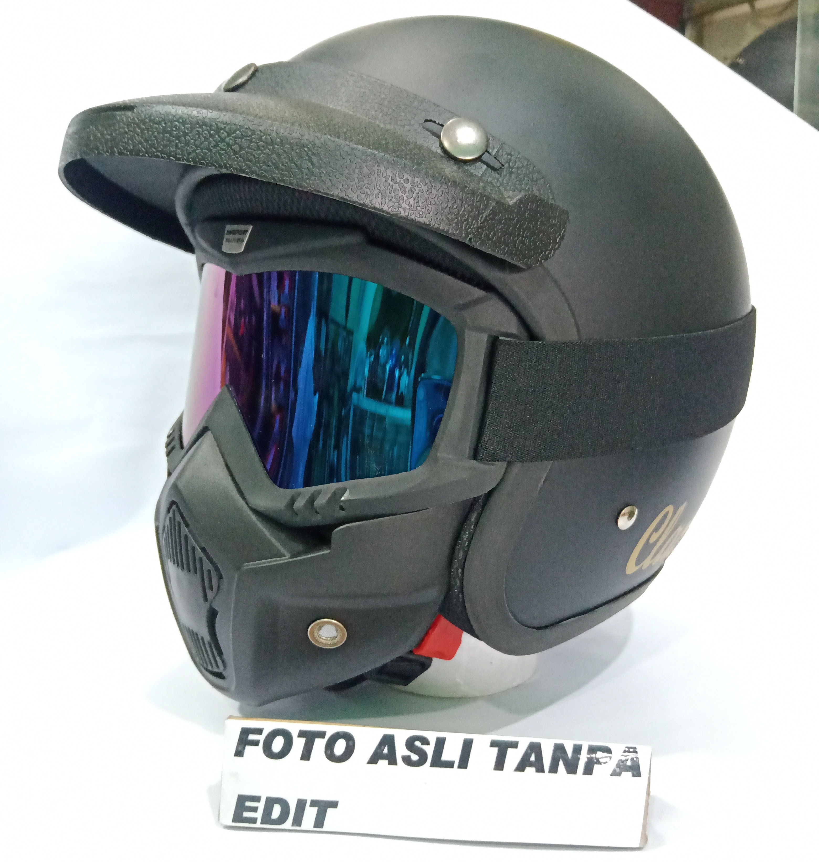 Helm Bogo Retro Polos Kaca Goggle Polos Helm Cros Lazada Indonesia