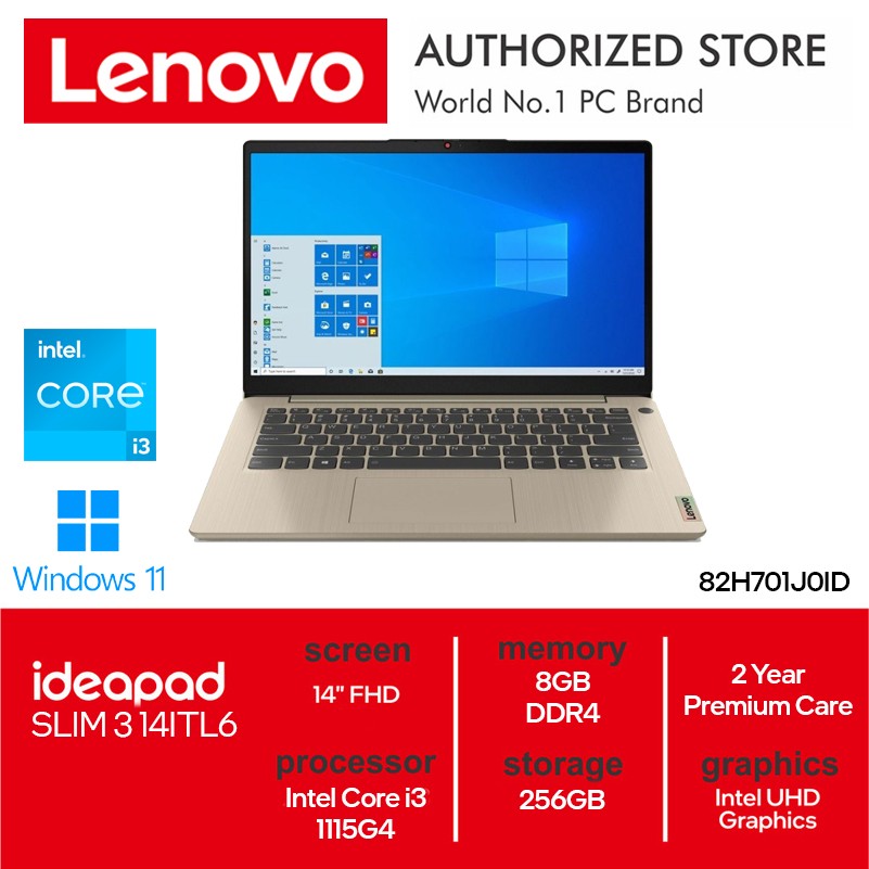 Lenovo Ideapad Slim 3 14itl6 I3 1115g4 8gb 256gb 14 W11 Ohs Lazada Indonesia