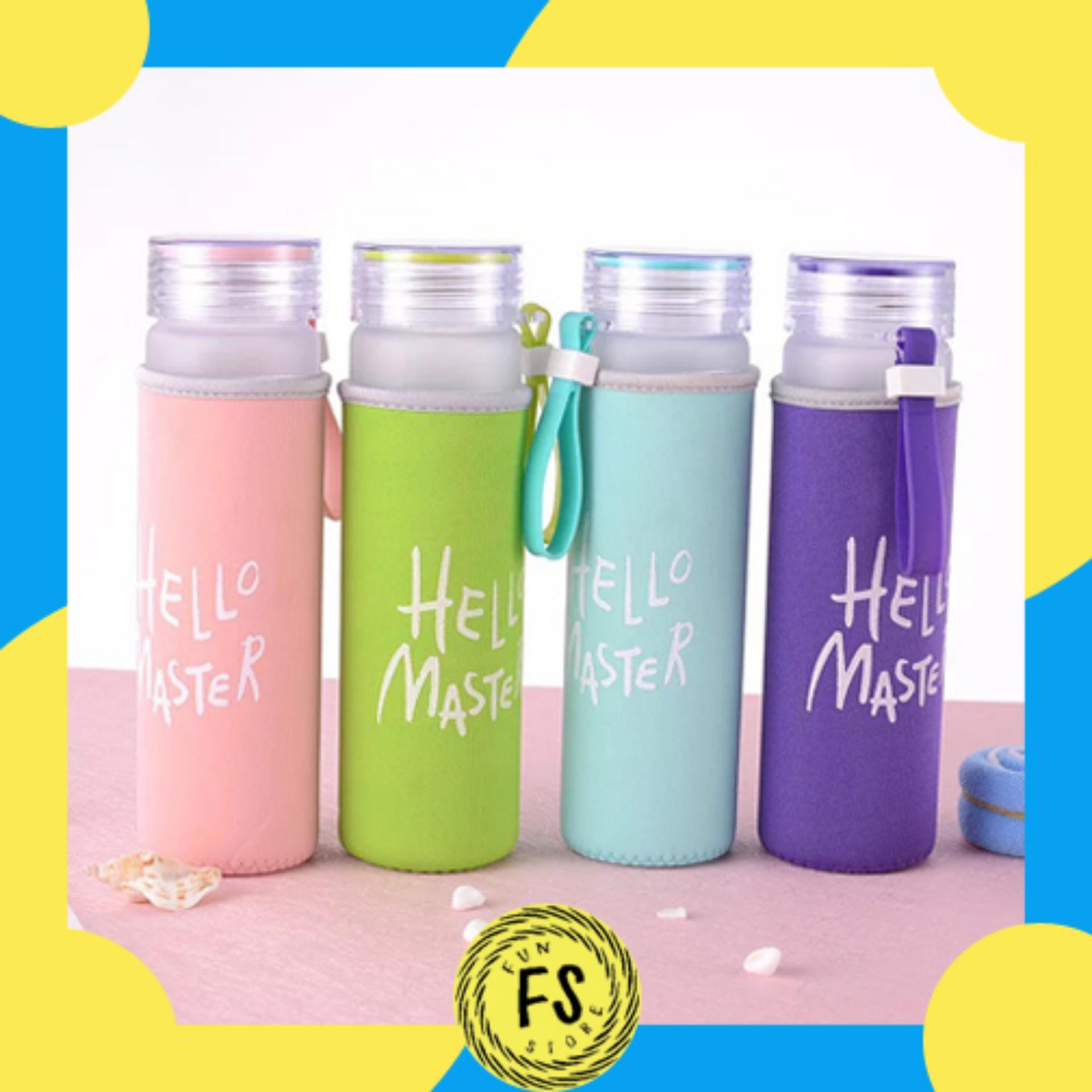 Funstore Official - BOTOL MINUM HELLO MASTER PLASTIK 480ML FREE POUCH BUSA WARNA (TANPA DUS)