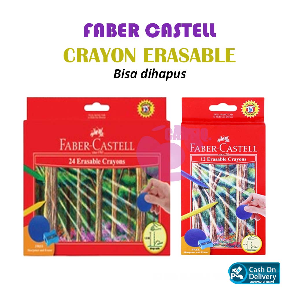 Erasable Crayons 12 Warna / 24 Warna Faber Castell (Crayon Hapus ...