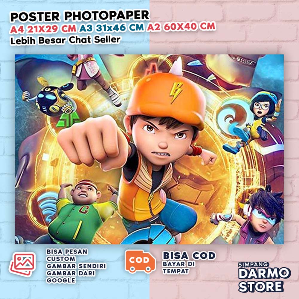 Poster Boboiboy Kartun Hiasan Dinding Anak Yaya Fang Bora Gopal Foster  Cartoon Malaysia BBY-7