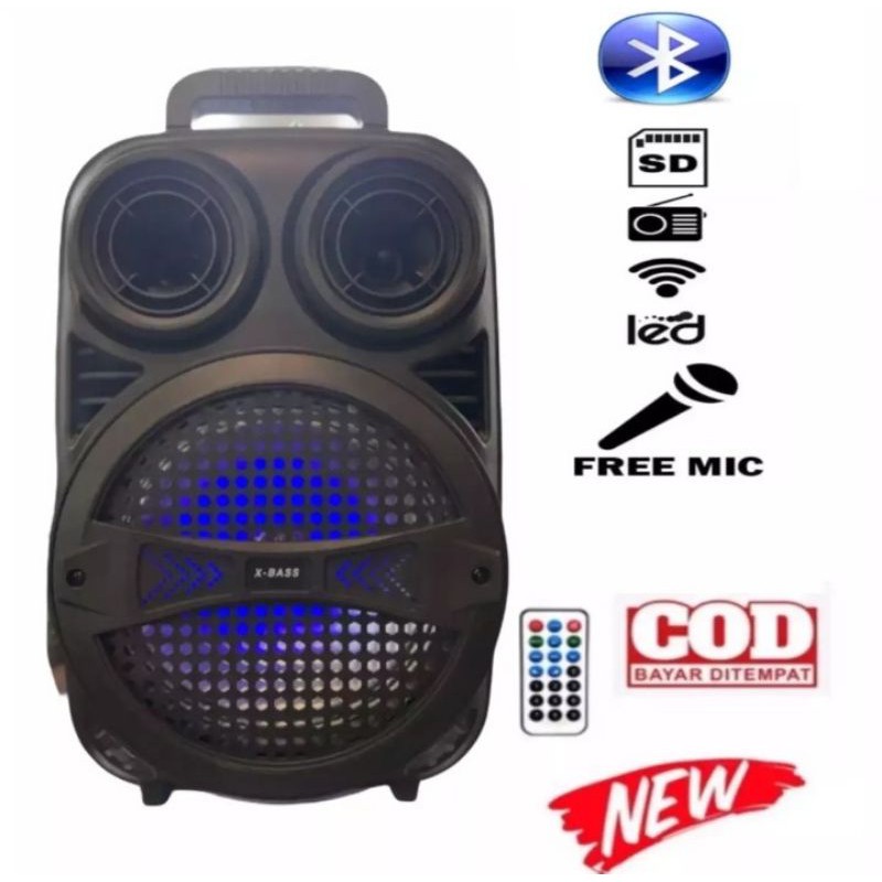 Speaker Bluetooth KIMISO 3381 SERIES 6.5 Inchi Free Mic Karaoke FM SU