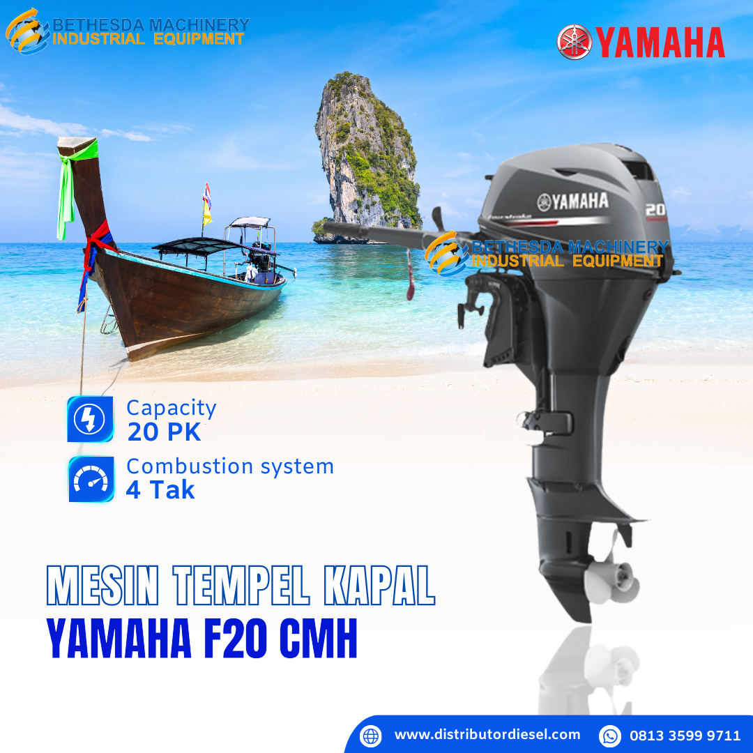 Mesin Tempel Yamaha F20 CMHL 4 tak 20 PK Outboard Motor Yamaha 20 HP
