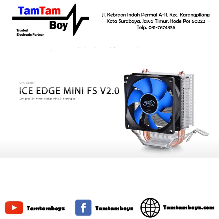 Heatsink CPU Cooler Fan Processor HSF Deepcool Ice Egde Mini FS V2.0 ...