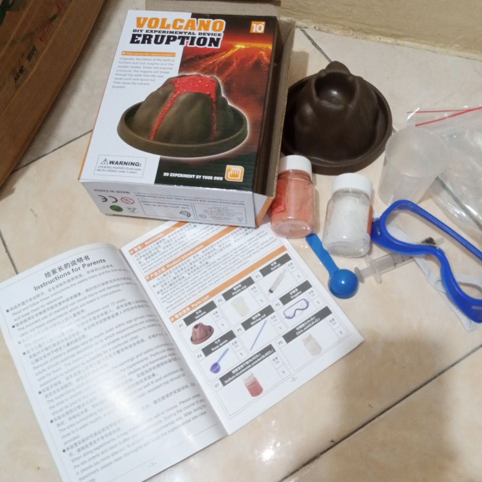 Packaging Mainan Gunung Merapi Mainan Edukasi Anak 10th Volcano Eruption-proses erupsi kawah gunung ...