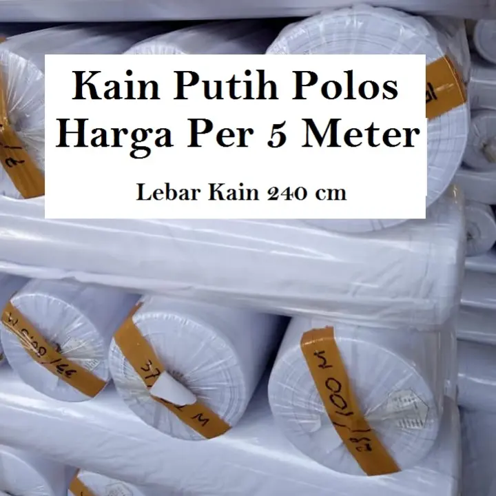 5 M Bahan Kain Katun Polimikro Putih Polos Harga Per 5 Meteran Untuk Seprei Dan Baju Putih Lazada Indonesia