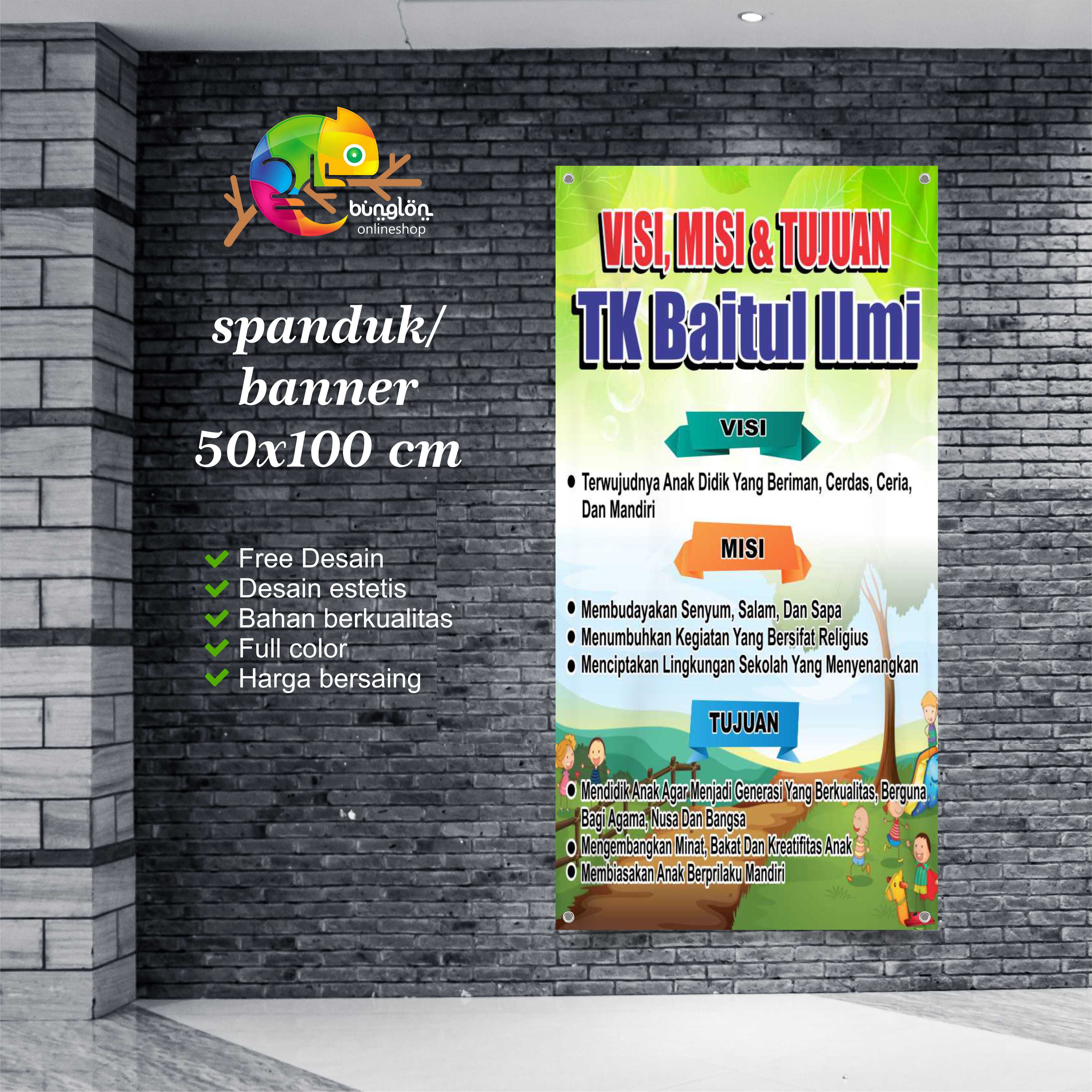 Spanduk 50X100 Banner Visi, Misi Tujuan Sekolah Custom Desain | Lazada ...