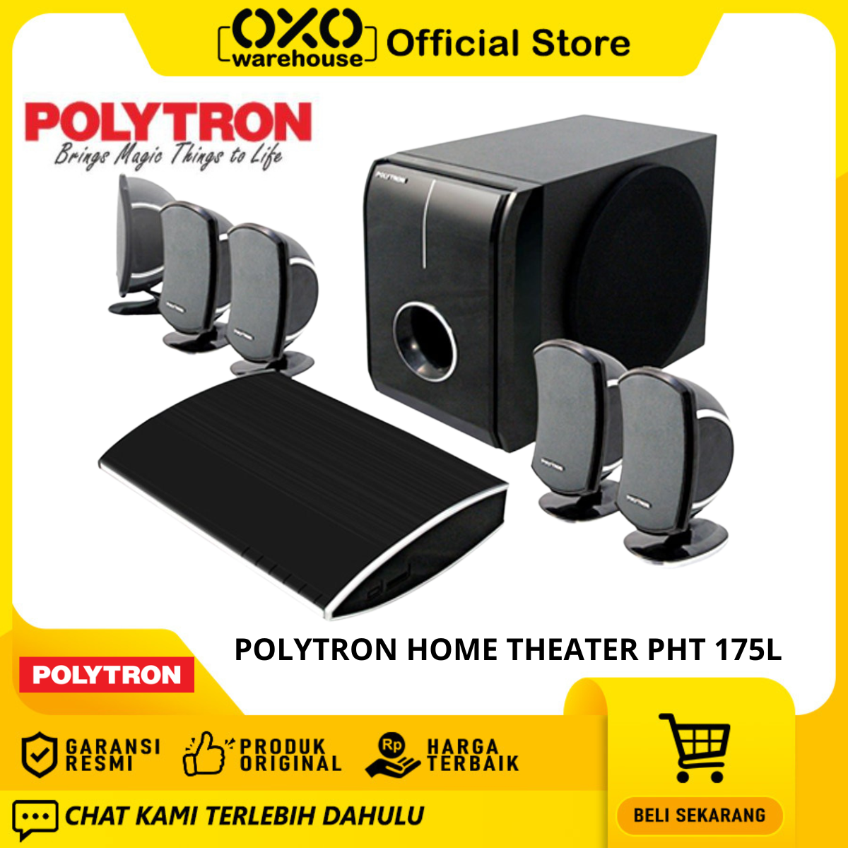 POLYTRON HOME THEATER PHT 175 L SUPER BASS GARANSI RESMI MURAH