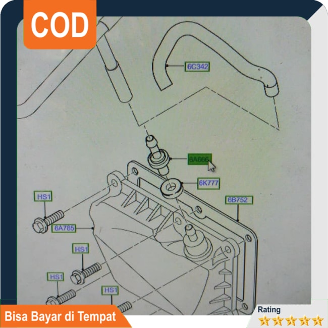 Ford Genuine Parts Valve PCV Ford Fiesta 96MF6A666EB Lazada Indonesia