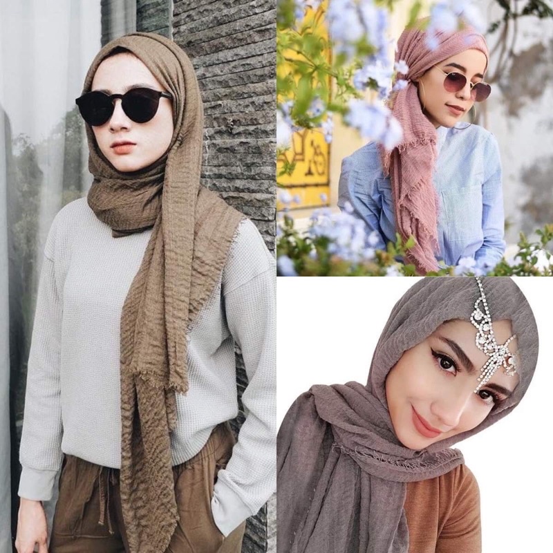 [ Hijabasket ] PART II Hijab Pashmina Crinkle  Shawl Import | Kualitas Premium