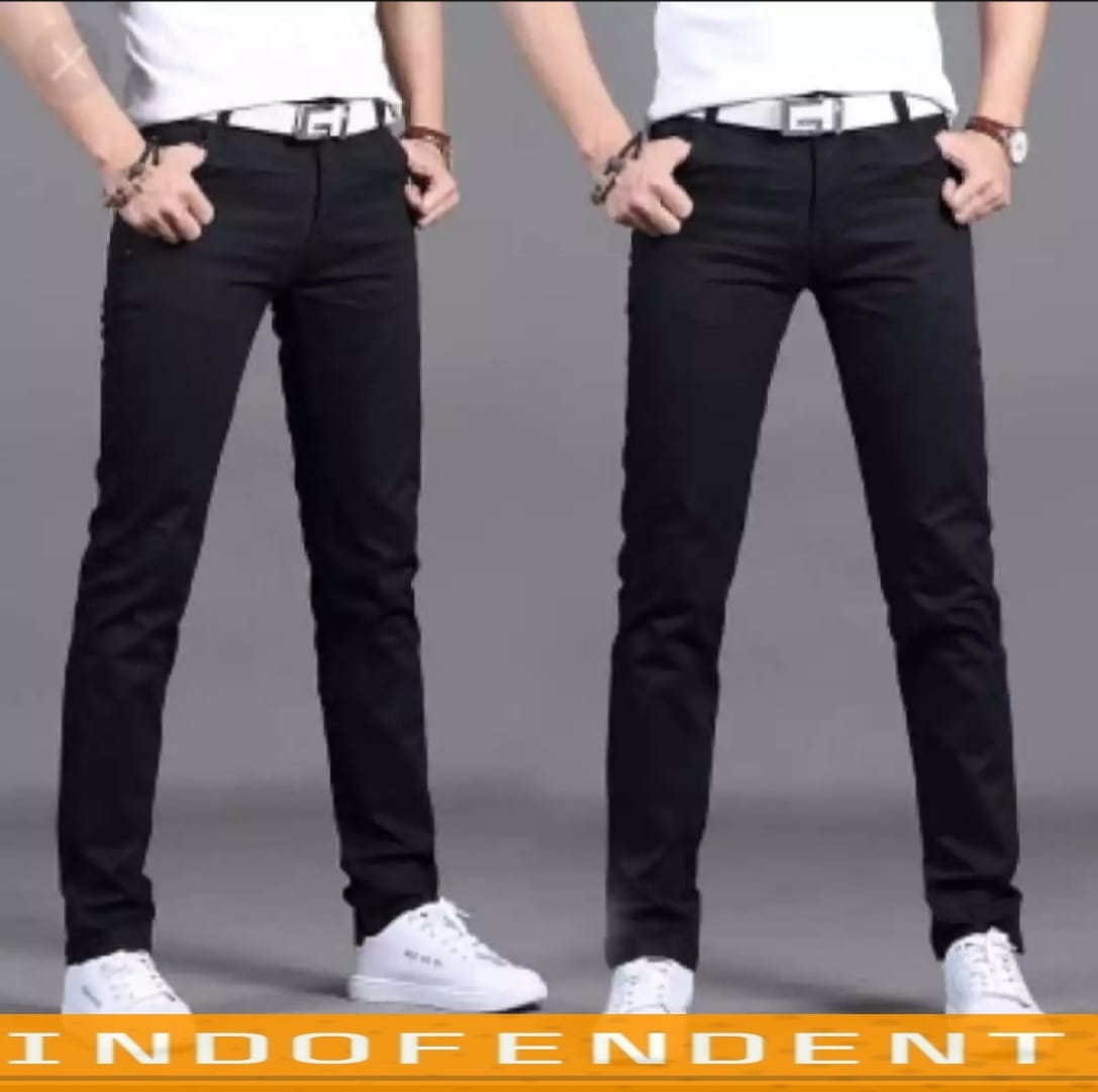 COD_Celana Jeans Pria Hitam/Biru Muda 