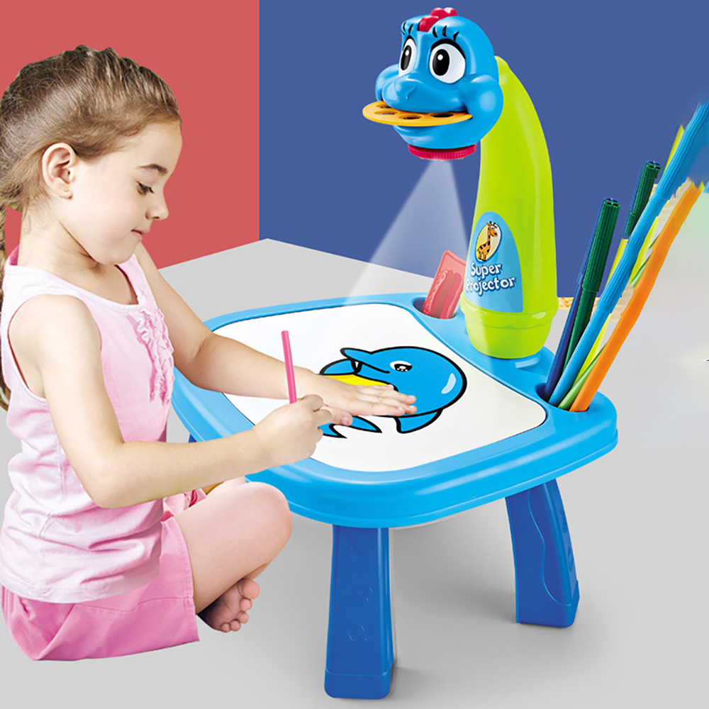 Costel?Desktop Projector?2021 Hot Sale Children Smart Led Projector Art  Drawing Table Toys Kids Painting Board Desk Arts And Crafts Projection  Early Educational Learning (Pink/Blue) | Lazada PH
