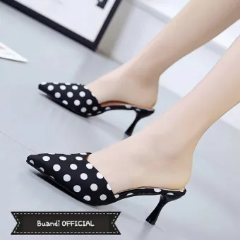 polka dot high heels